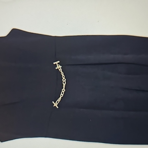 NWT Halston Black Wide Leg Gold Chain Waist Detail Junpsuit Size 4 - Picture 4 of 10